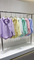 WANWAN Collar Down Long Sleeves Shirts